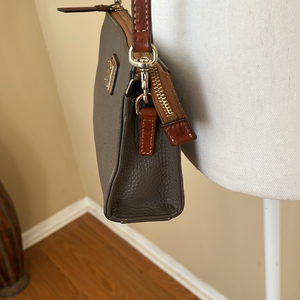 Dooney & Bourke Gray Crossbody with Tan Strap - Picture 5 of 10